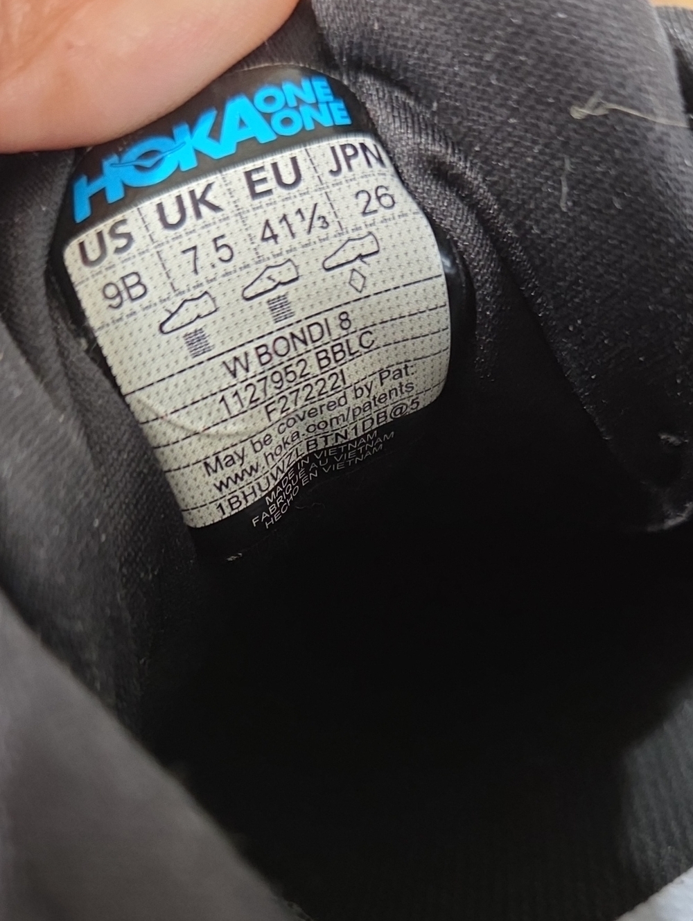 HOKA ONE ONE Bondi 8 Women's Road Running Shoes Sneakers Black Sz 9 Athletics - Picture 2 of 15